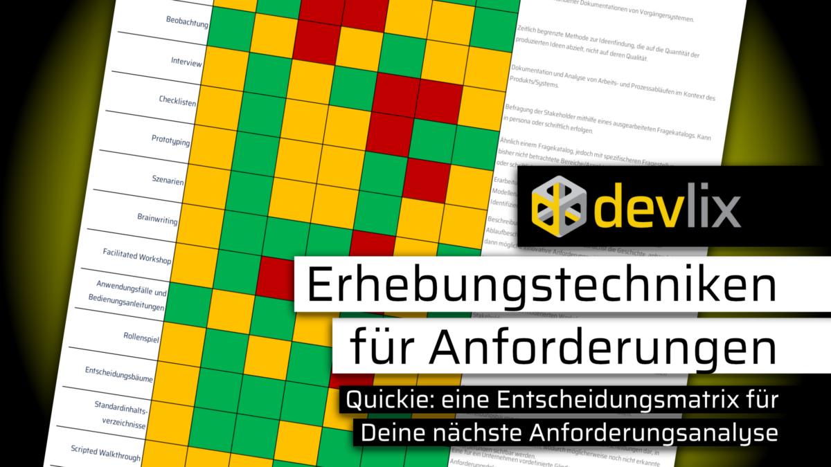 Entscheidungsmatrix zu Erhebungstechniken